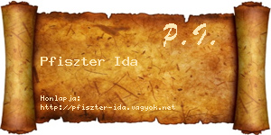 Pfiszter Ida névjegykártya