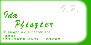 ida pfiszter business card